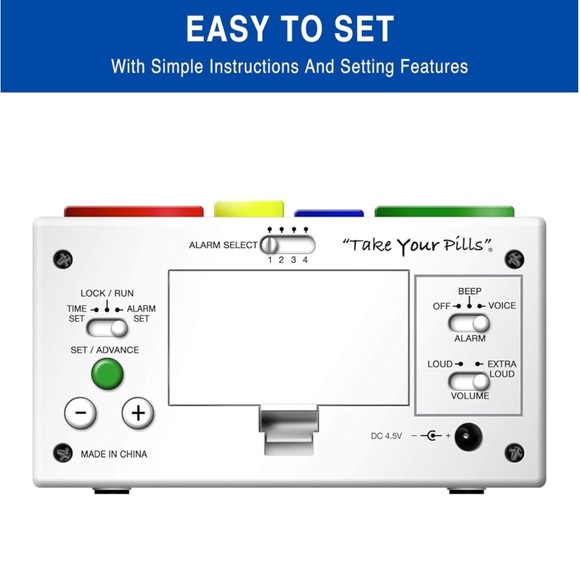 MEDCENTER Medication Pill Reminder Digital Talking Alarm Clock - Picture 11 of 17